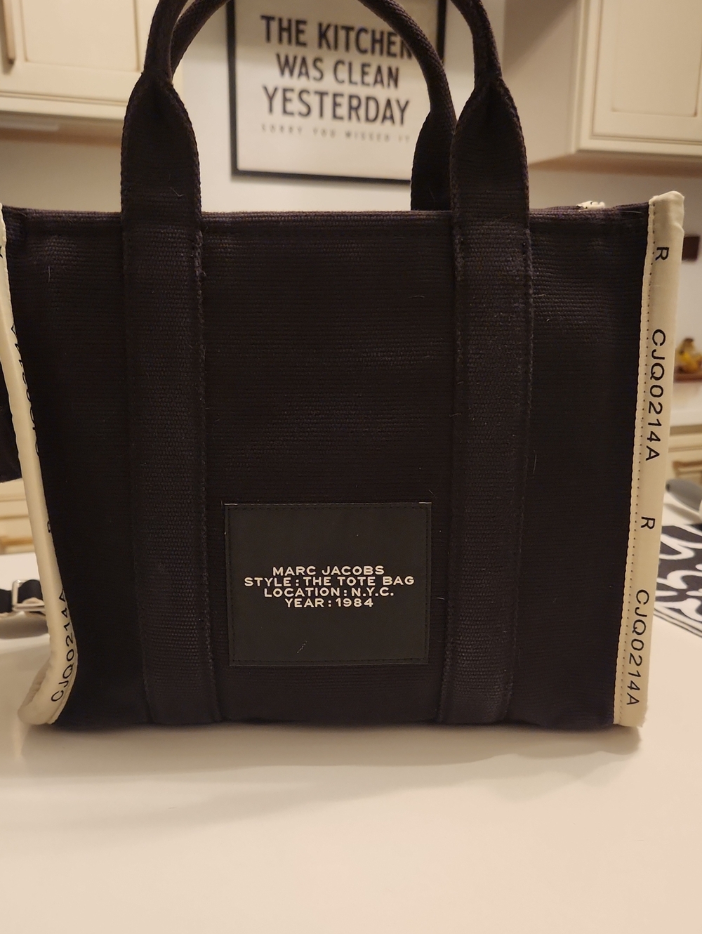 Marc Jacobs Black Canvas Tote with Cream Trim - The Tote Bag - Picture 5 of 13